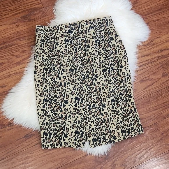 J.Crew No.2 Pencil Skirt Leopard Print Bi Stretch - Picture 3 of 4